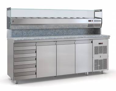 ΨΥΓΕΙΟ ΠΙΤΣΑΣ ΜΕ ΓΡΑΝΙΤΗ ΜΕ 3 ΠΟΡΤΕΣ ΚΑΙ ΣΥΡΤΑΡΙΕΡΑ 225X75X140 ID