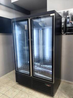 ΒΙΤΡΙΝΑ ΑΝΑΨΥΚΤΙΚΩΝ ΔΙΠΛΗ 125Χ68Χ203CM 1200L LUXURY BLACK