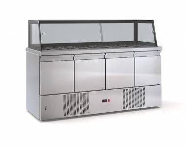 ΨΥΓΕΙΟ ΣΑΛΑΤΩΝ 4 ΠΟΡΤΕΣ ΜΕ ΜΗΧΑΝΗ ΚΑΤΩ 180X70X130 ID